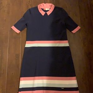 Ted Backer navy blue pink and light blue stripes